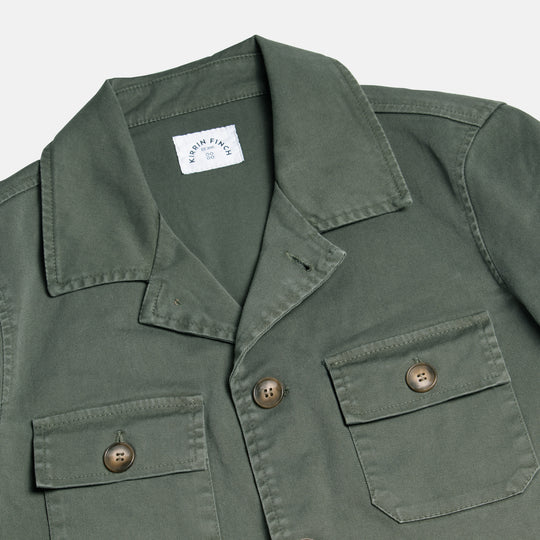 Olive Utility Jakcet Collar closeup