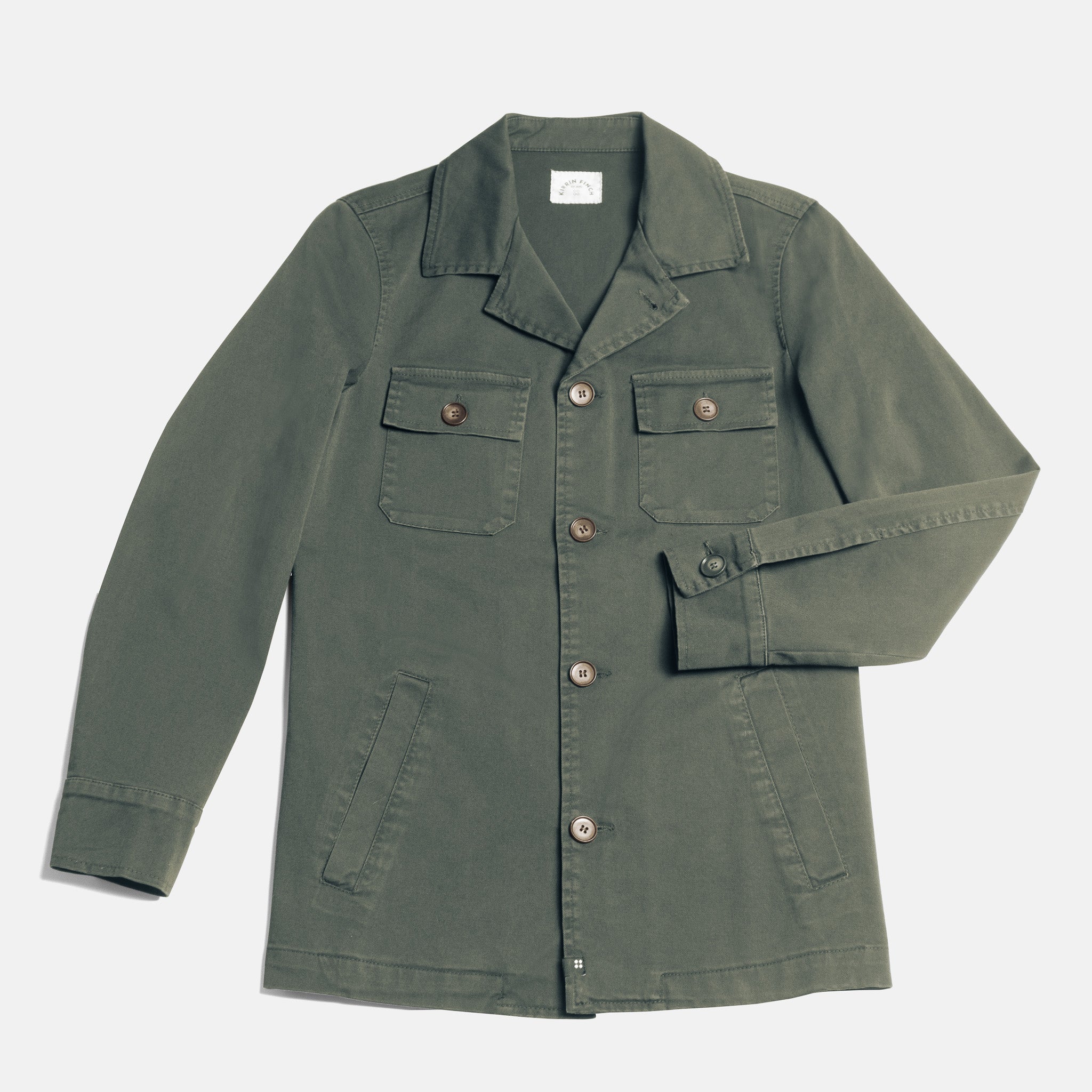 Olive Utility Jacket with Faux Horn Buttons by Kirrin Finch