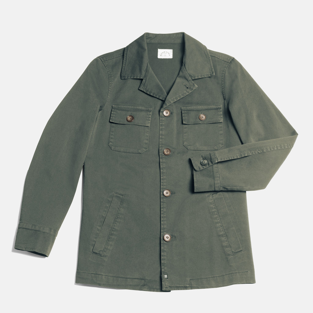 Olive Utility Jacket with Faux Horn Buttons by Kirrin Finch