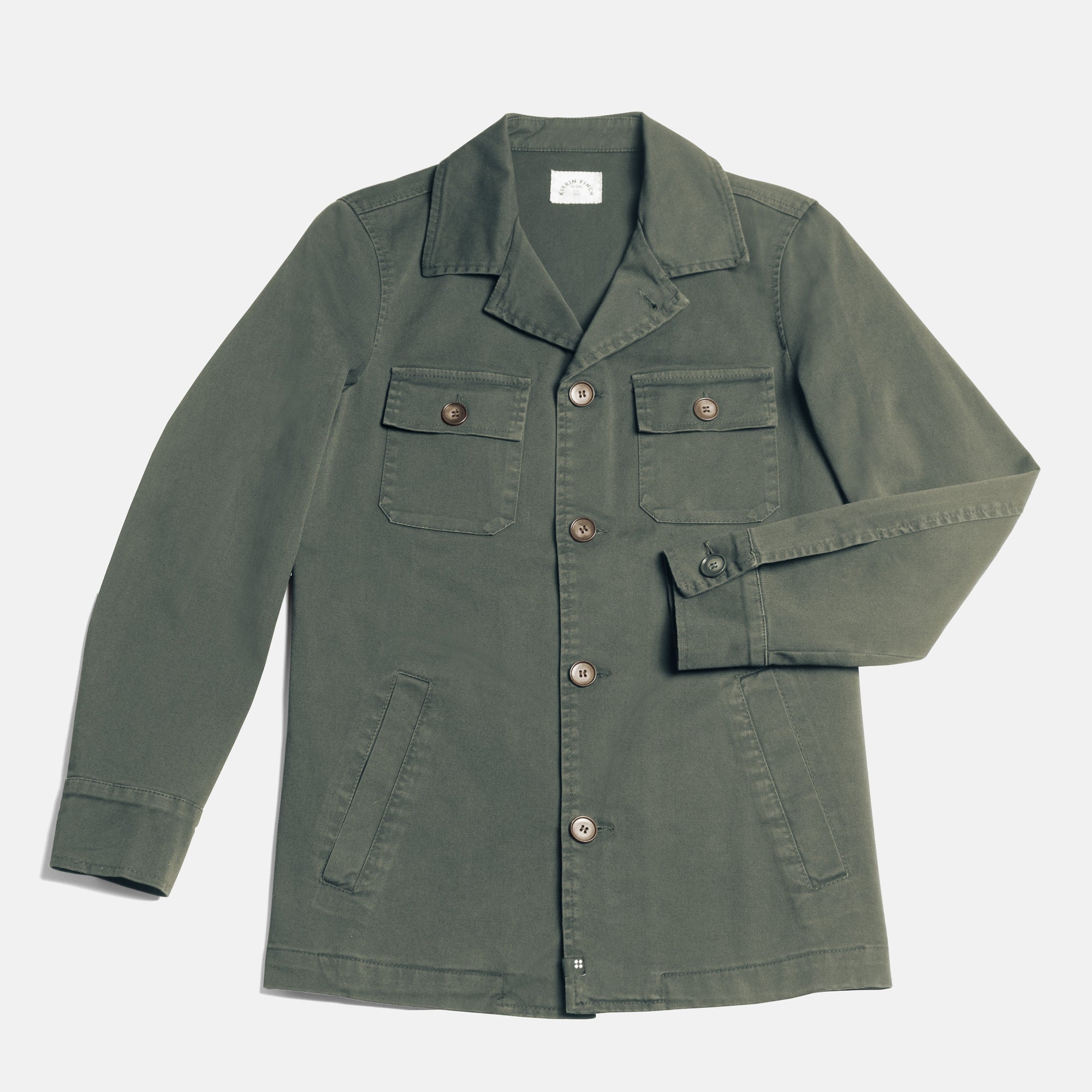 Olive Utility Jacket with Faux Horn Buttons by Kirrin Finch