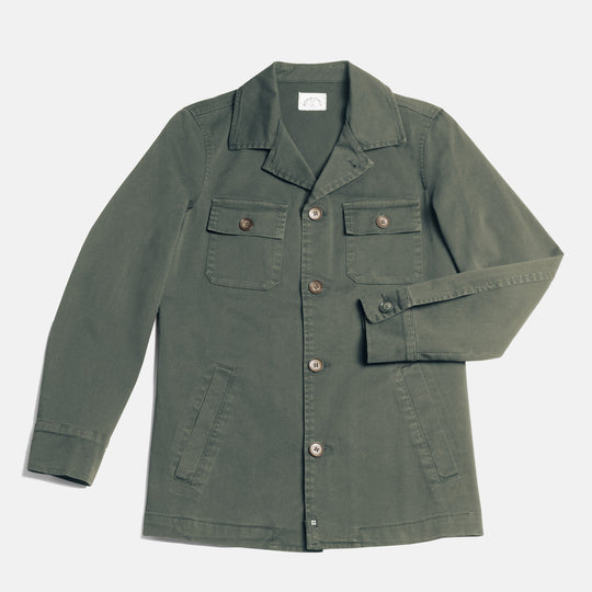 Olive Utility Jacket with Faux Horn Buttons by Kirrin Finch