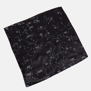 Black Constellation Print Pocket Square
