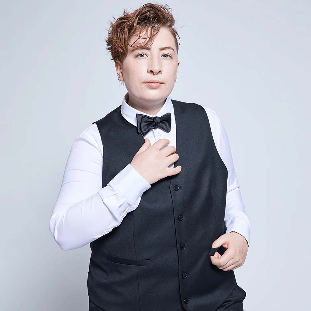 The Georgie Black Vest perfect for weddings