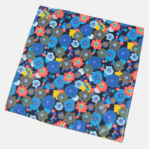 Blue Floral Print Pocket Square