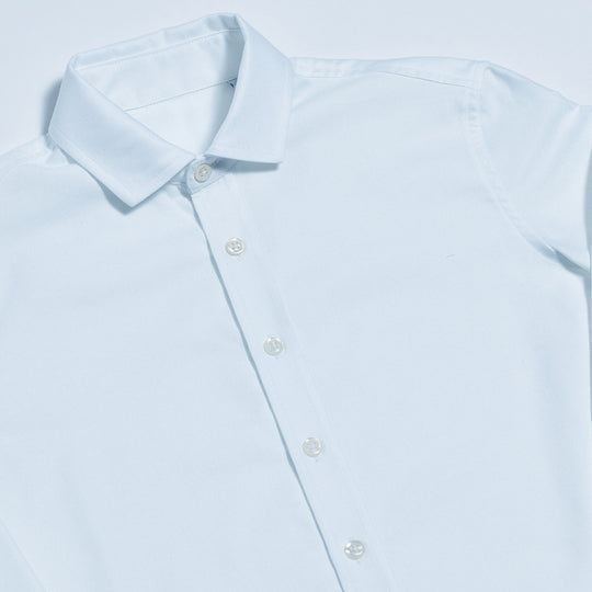 Androgynous White Dress Shirt with spread collar